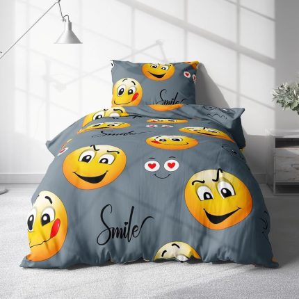 Pamut ágyneműhuzat-szett 4 darabos, legjobb emoji N5472