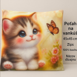 Párnahuzat – Cica és pillangó V987
