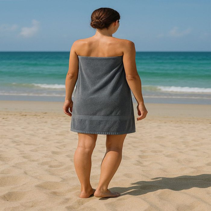 Strandtörölköző 90×180 cm Középszürke PT2121 - Image 1