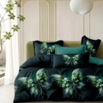 7 részes ágynemű garnitúra elegáns zöld mintával