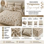 Pamut ágynemű 7 részes garnitúra Barna Magnolia mintával – Prémium 100% pamut - Image 3