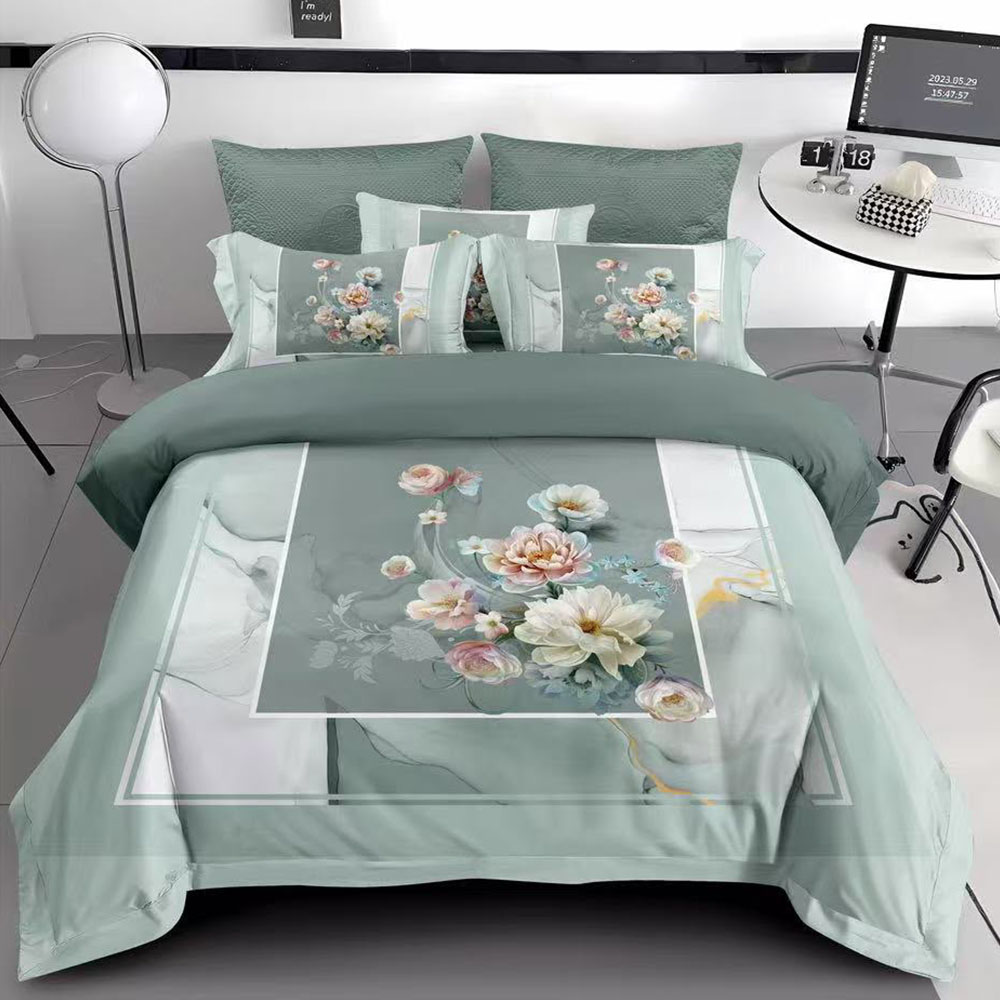f0882329-7c24-42ac-bd29-6578c9fe5292 pamut ágyneműhuzat – 7 részes szett Elegáns virágmintás 5 - Image 1